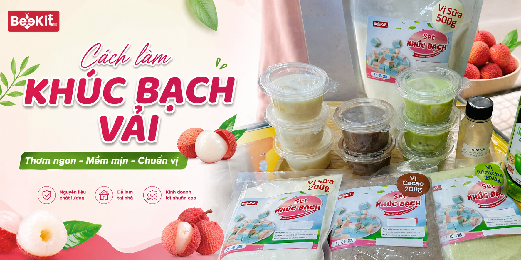 set nguyên liệu làm khúc bạch vải 